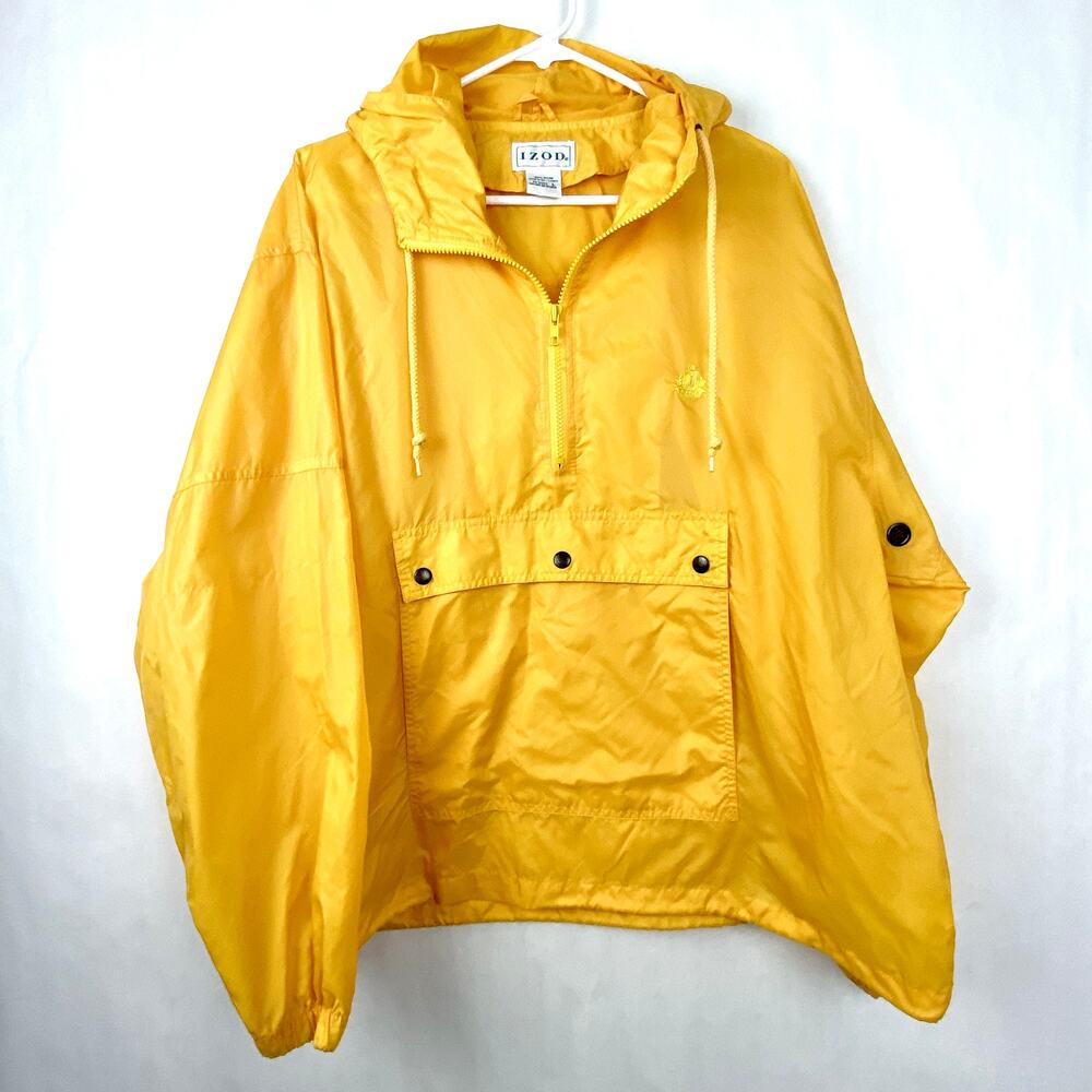 IZOD Windbreaker Kangaroo Pocket Size Large Hooded